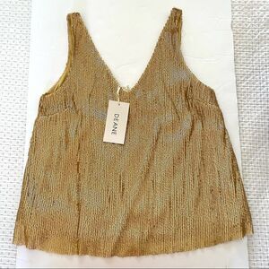 NWT Women's Deane Gold Sequin Tank Top Cami Sz S